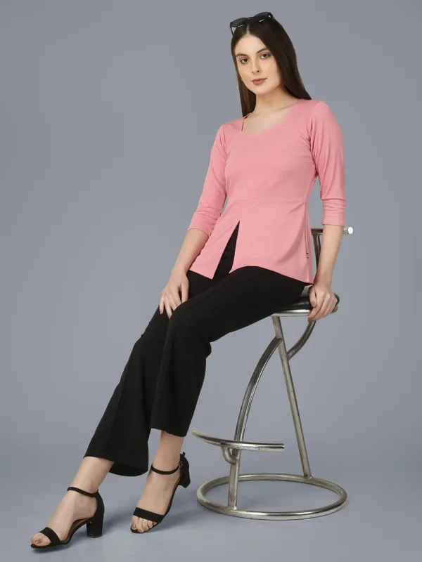 Plus_Size_Women_Top_Office_Peach