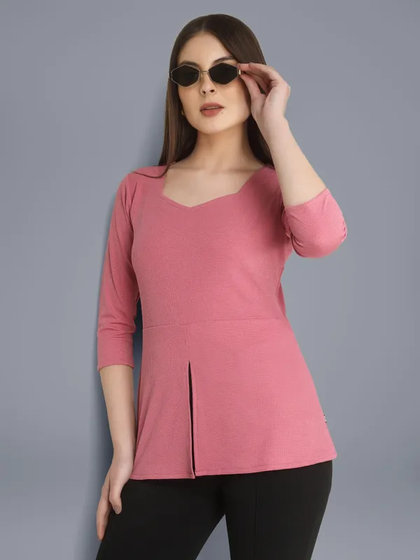 Plus_Size_Women_Top_Office_Pink