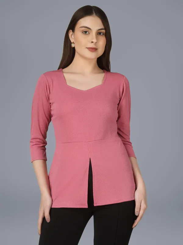 Plus_Size_Women_Top_Office_Pink
