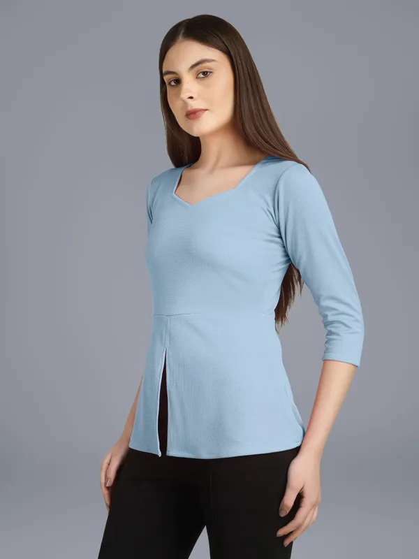 Plus_Size_Women_Top_Office_Sky_Blue