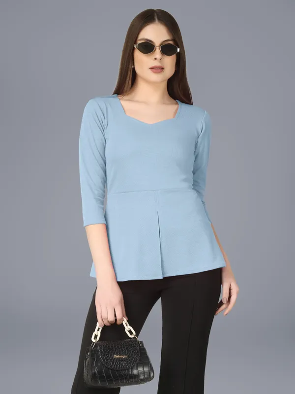 Plus_Size_Women_Top_Office_Sky_Blue
