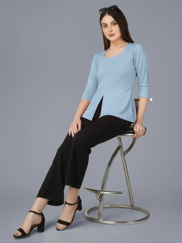 Plus_Size_Women_Top_Office_Sky_Blue