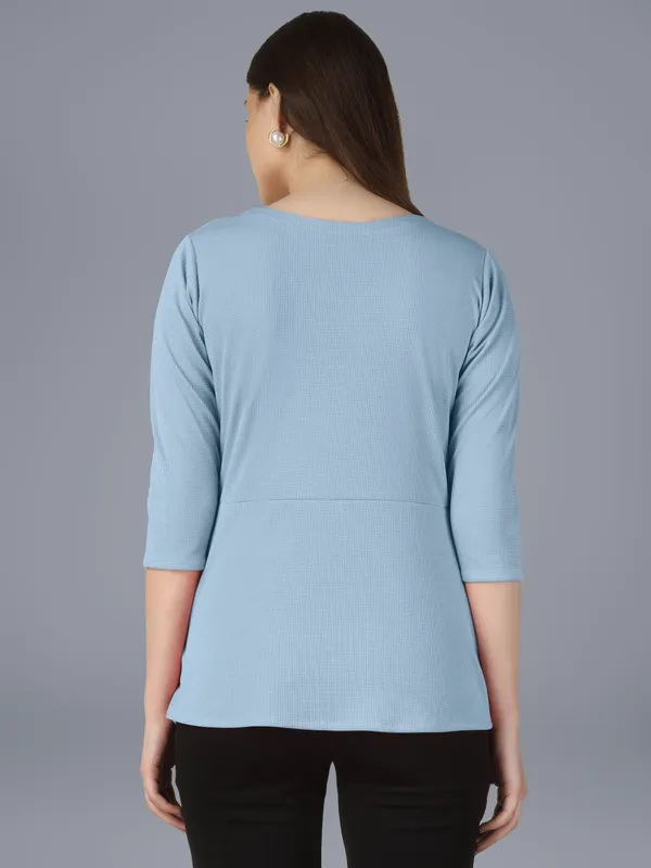 Plus_Size_Women_Top_Office_Sky_Blue