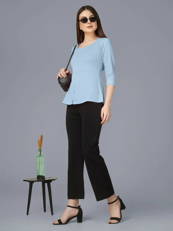 Plus_Size_Women_Top_Office_Sky_Blue