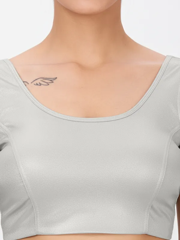 Plus_Size__Sleeveles_Round_Neck_Stretchable_Shimmer_Blouse_Silver