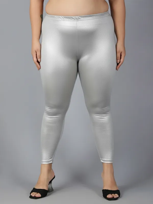 Silver_Solid_Plus_Size_Ankle_Length_Ethnic_Wear_Legging_For_Women
