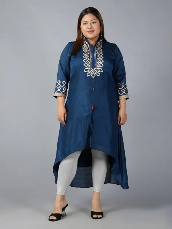Silver_Solid_Plus_Size_Ankle_Length_Ethnic_Wear_Legging_For_Women