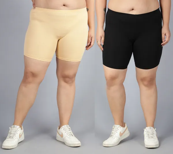 Skin_&_Black_Plus_Size_Solid_Tights_For_Women_(Pack_Of_2)
