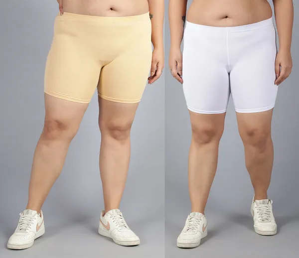 Skin_&_White__Plus_Size_Solid_Tights_For_Women_(Pack_Of_2)