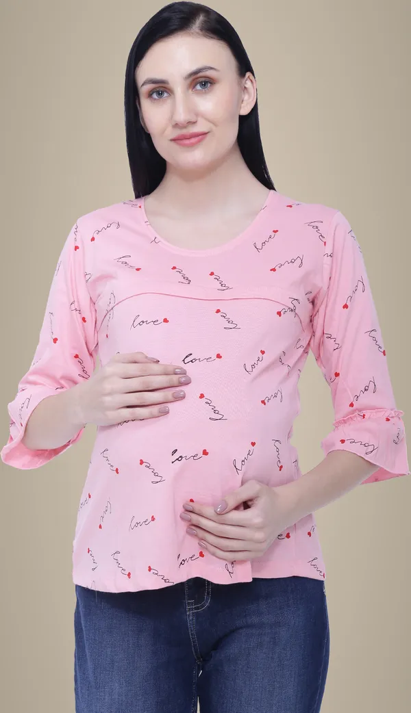 Pink_Cotton_Casual_Printed_Top_For_Women