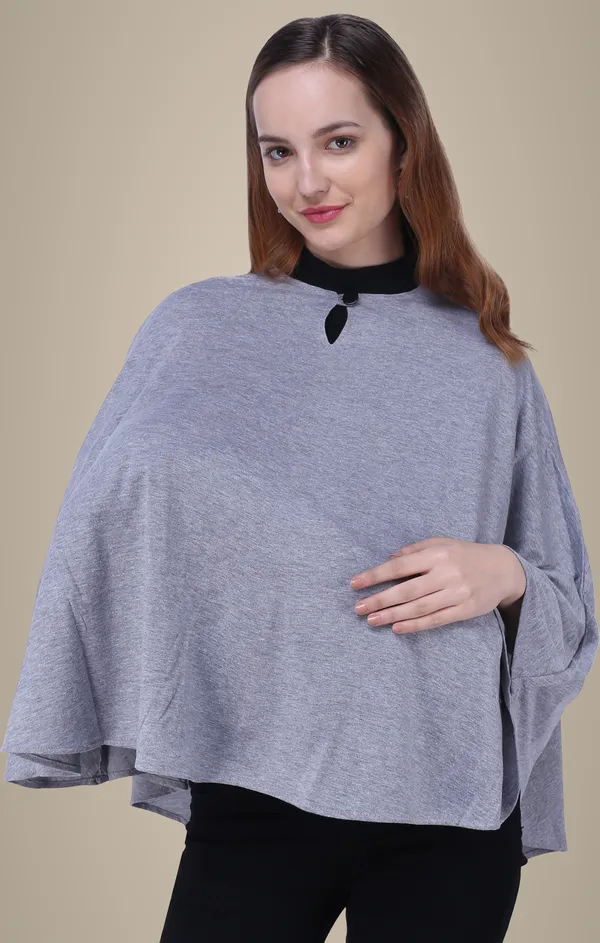 Grey_Plain_100%_Natural_Bio-Wash_Ultrasoft_Cotton_Breastfeeding_Cover_For_Mother_And_Nursing