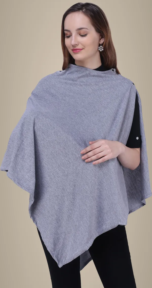 Grey_Plain_100%_Natural_Bio-Wash_Ultrasoft_Cotton_Breastfeeding_Cover_For_Mother_And_Nursing