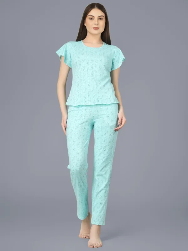 Plus_Size_Printed_Round_Neck_Short_Sleeve_Nightsuit_Set_-_Comfortable_Nightwear_Top_&_Pajama_Set,_Soft_Sleepwear_for_Women
