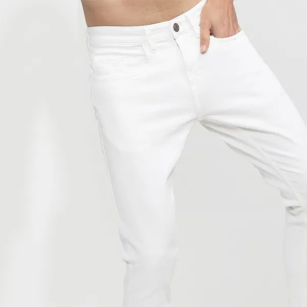 White_Cotton_Blend_Slim_Mid_Rise_Jeans_For_Men