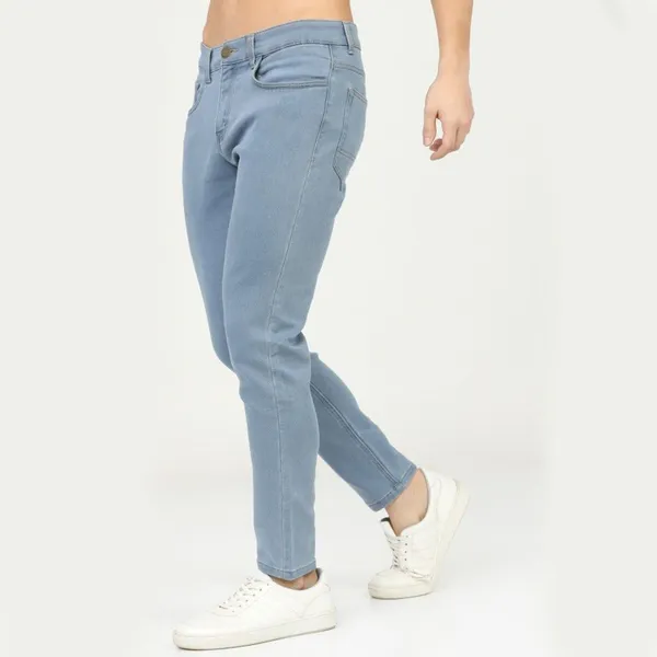 Light_Blue_Cotton_Blend_Slim_Mid_Rise_Jeans_For_Men