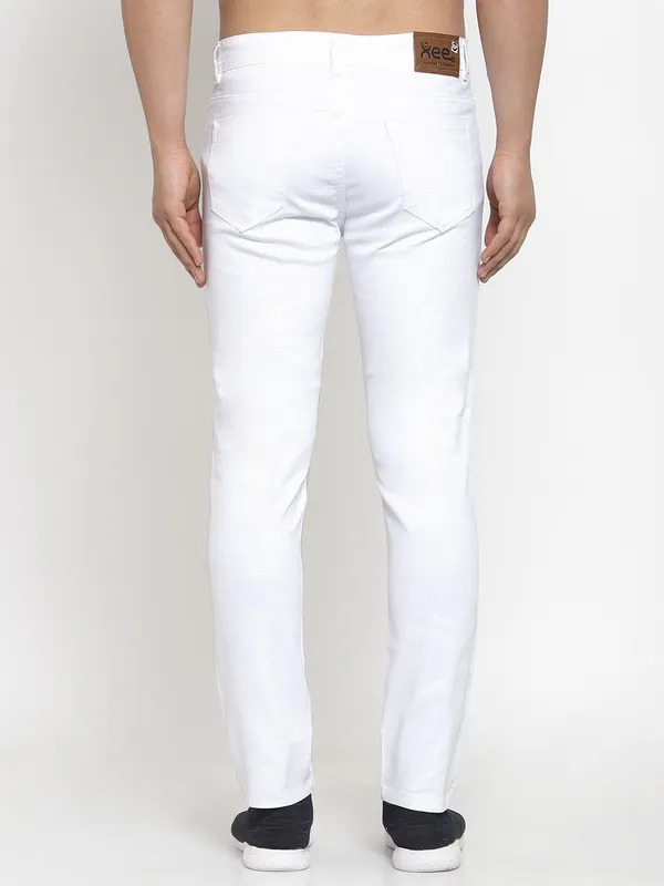 White_Cotton_Lycra_Blend_Slim_Mid_Rise_Jeans_For_Men