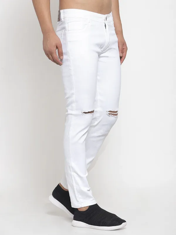 White_Cotton_Lycra_Blend_Slim_Mid_Rise_Jeans_For_Men