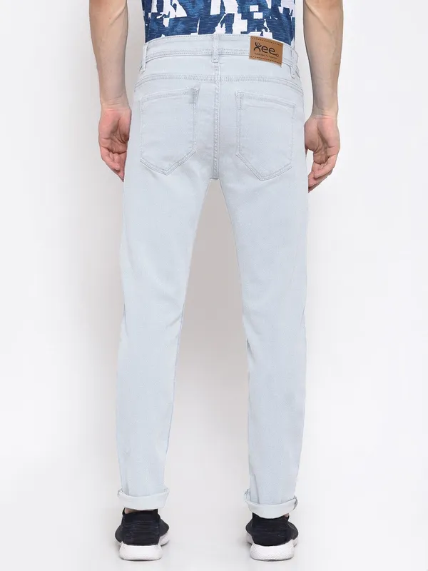 Light_Blue_Cotton_Blend_Slim_Mid_Rise_Jeans_For_Men