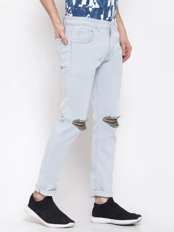 Light_Blue_Cotton_Blend_Slim_Mid_Rise_Jeans_For_Men