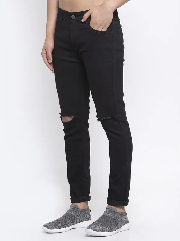 Black_Cotton_Lycra_Blend_Slim_Low_Rise_Jeans_For_Men