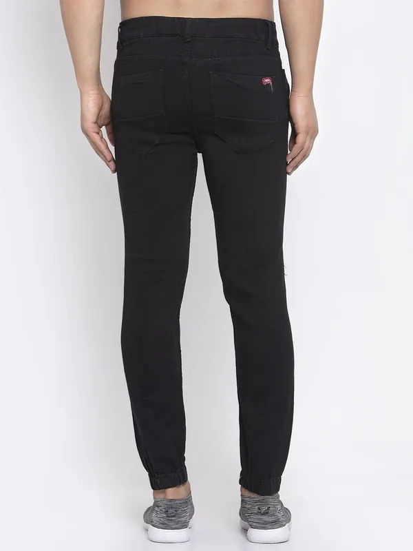 Black_Cotton_Lycra_Blend_Jogger_Fit_Mid_Rise_Jeans_For_Men