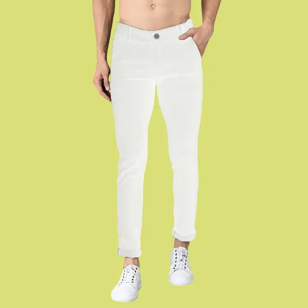 White_Low_Rise_Cotton_Blend_Slim_Jeans_For_Men