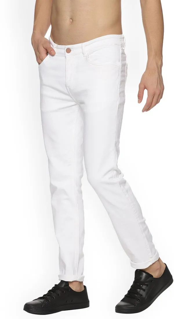 White_Cotton_Blend_Slim_Mid_Rise_Jeans_For_Men