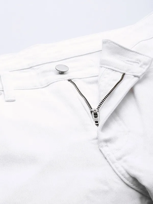 White_Cotton_Blend_Slim_Mid_Rise_Jeans_For_Men