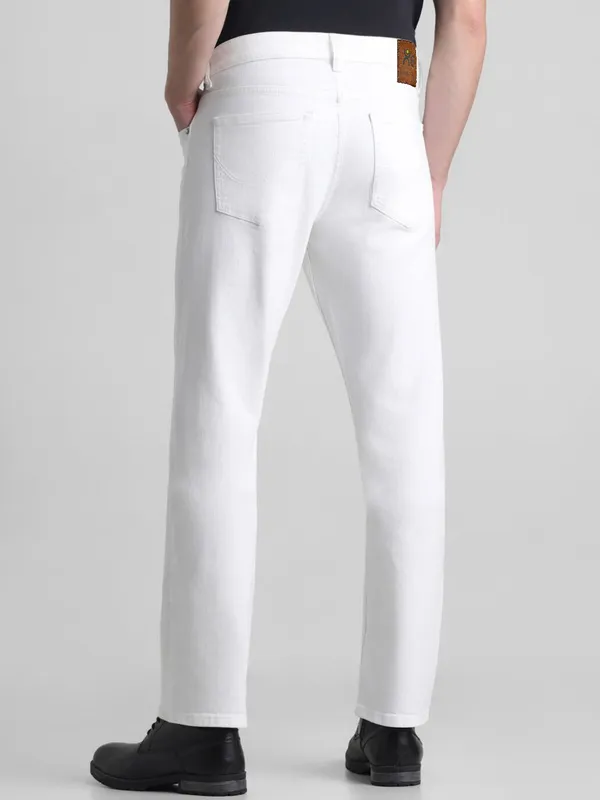 White_Cotton_Blend_Slim_Mid_Rise_Jeans_For_Men