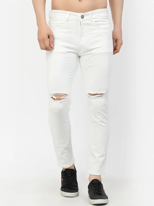 White_Cotton_Blend_Slim_Mid_Rise_Jeans_For_Men