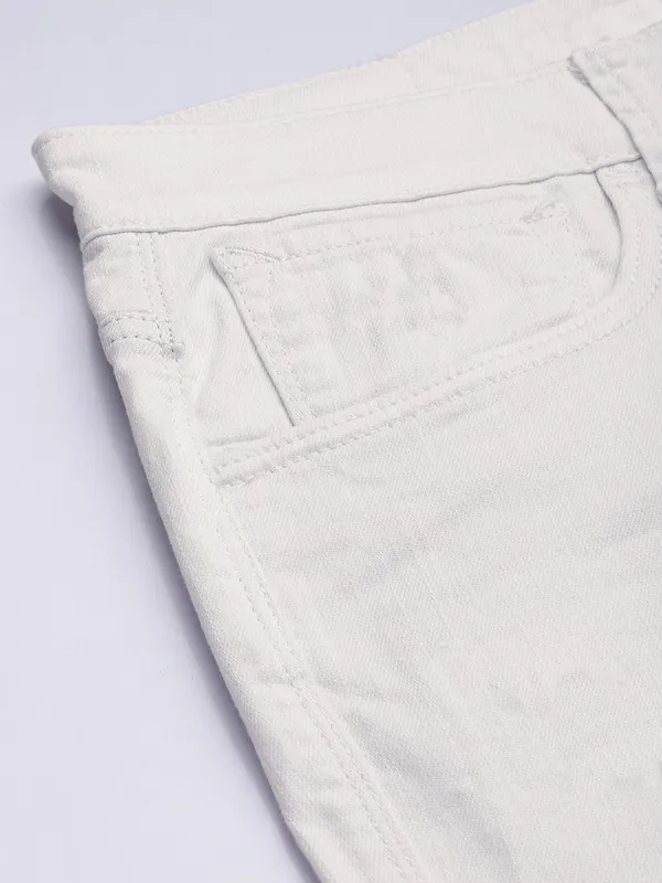 White_Cotton_Blend_Slim_Mid_Rise_Jeans_For_Men
