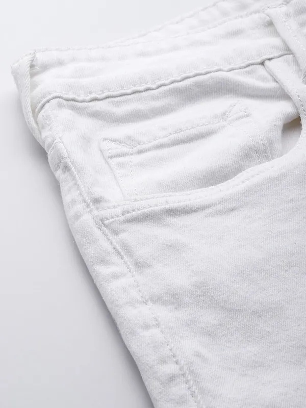 White_Cotton_Blend_Slim_Mid_Rise_Jeans_For_Men