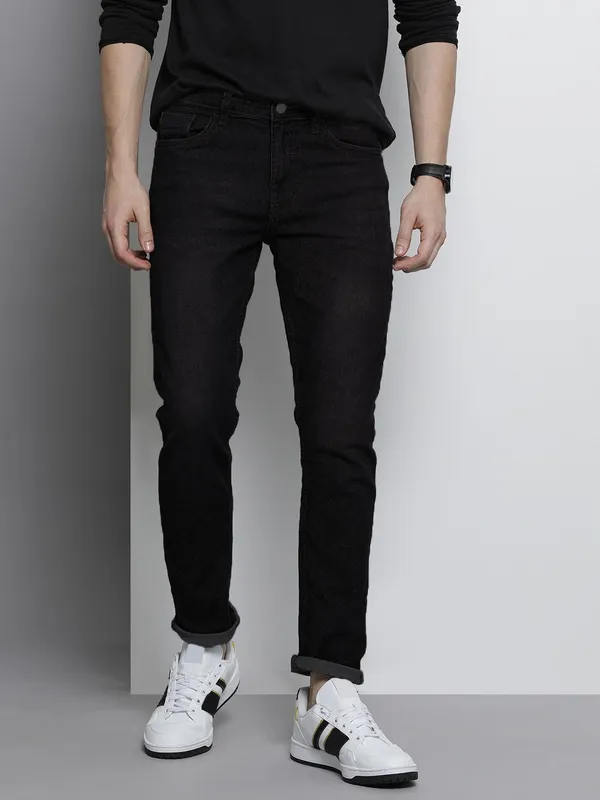 Black_Cotton_Blend_Slim_Mid_Rise_Jeans_For_Men