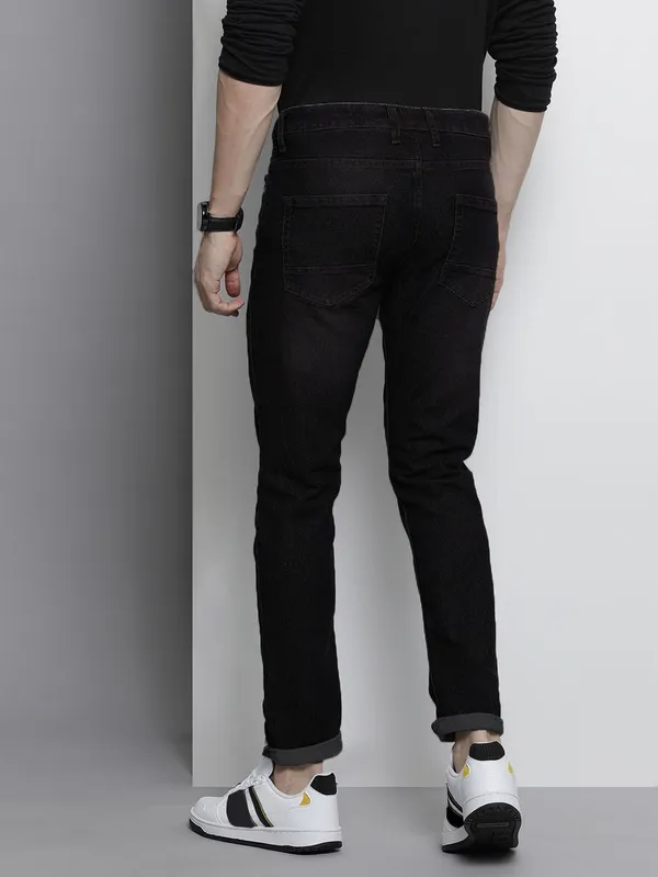 Black_Cotton_Blend_Slim_Mid_Rise_Jeans_For_Men