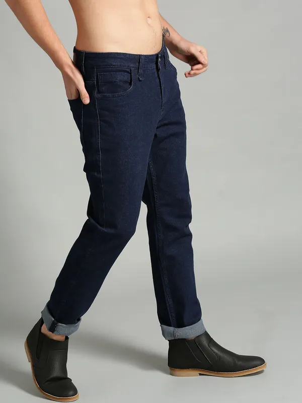 Dark_Blue_Cotton_Blend_Regular_Mid_Rise_Jeans_For_Men