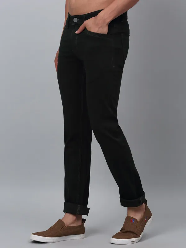 Black_Cotton_Blend_Jogger_Fit_Mid_Rise_Jeans_For_Men