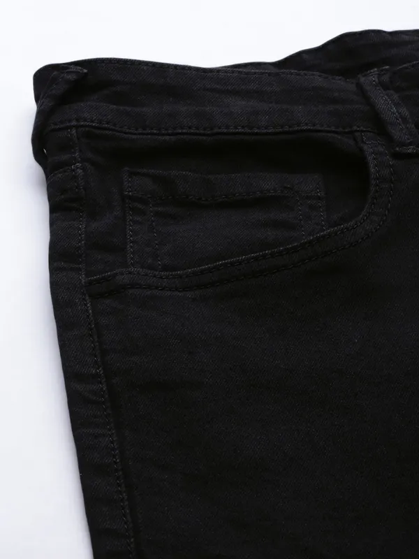 Black_Cotton_Blend_Jogger_Fit_Mid_Rise_Jeans_For_Men