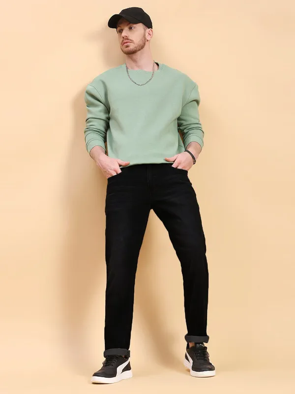 Black_Mid_Rise_Cotton_Blend_Jogger_Fit_Jeans_For_Men