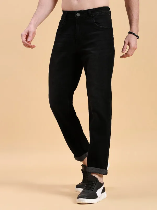 Black_Mid_Rise_Cotton_Blend_Jogger_Fit_Jeans_For_Men