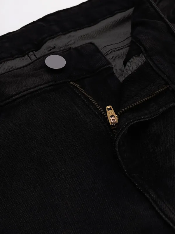 Black_Mid_Rise_Cotton_Blend_Jogger_Fit_Jeans_For_Men