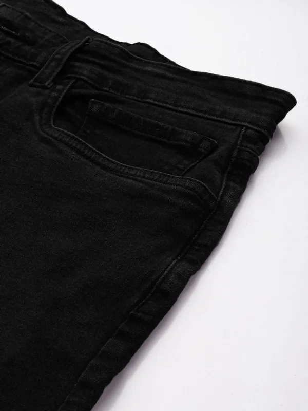 Black_Cotton_Blend_Jogger_Fit_Mid_Rise_Jeans_For_Men