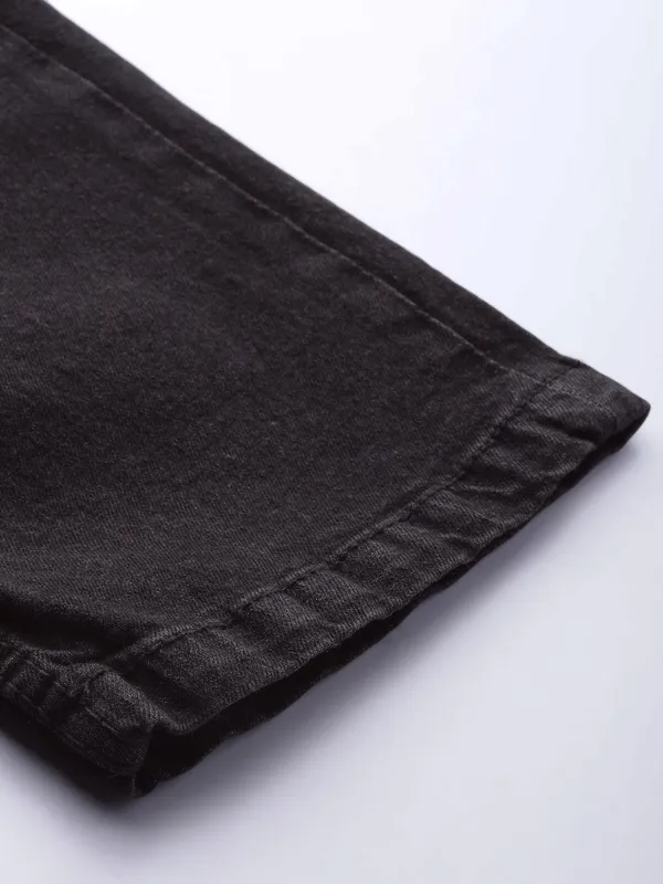 Black_Mid_Rise_Cotton_Blend_Jogger_Fit_Jeans_For_Men