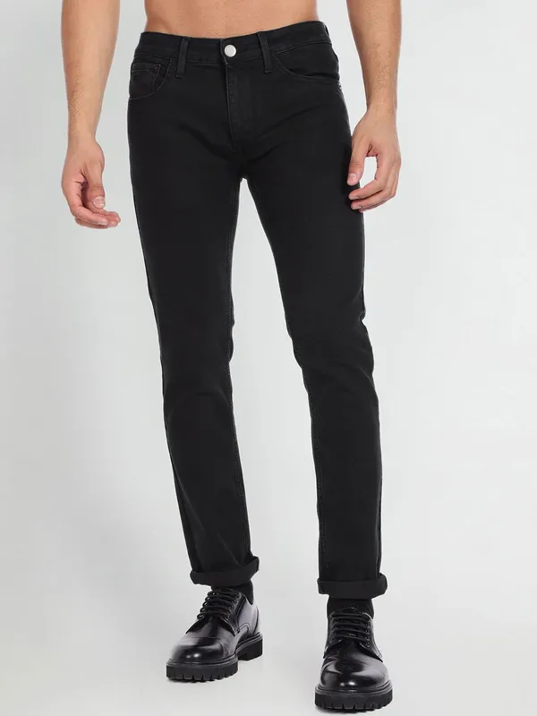 Black_Cotton_Blend_Slim_Mid_Rise_Jeans_For_Men