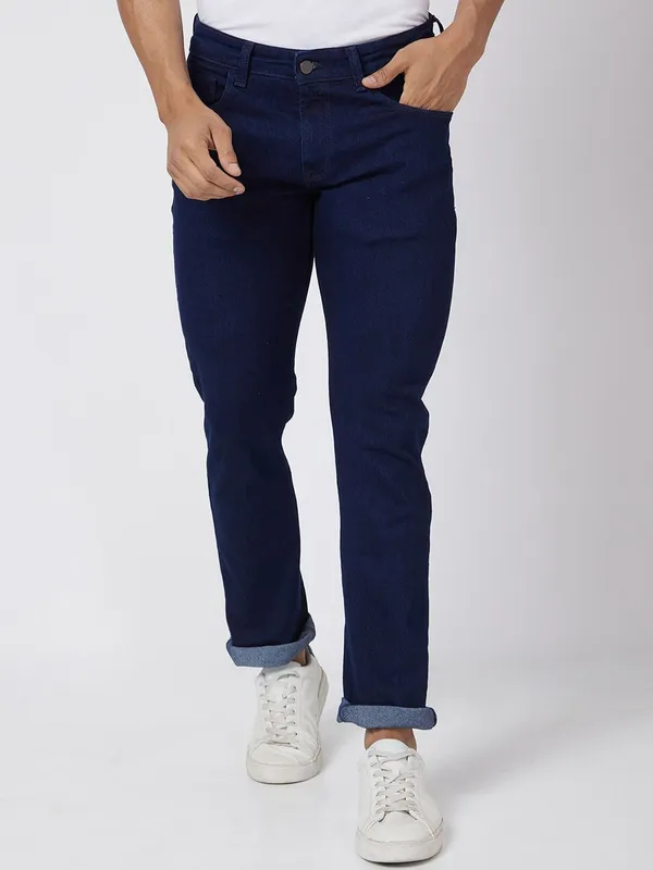 Dark_Blue_Cotton_Blend_Slim_Mid_Rise_Jeans_For_Men