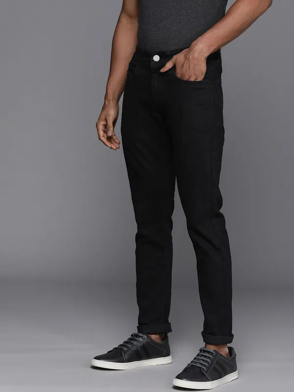 Black_Cotton_Blend_Slim_Mid_Rise_Jeans_For_Men