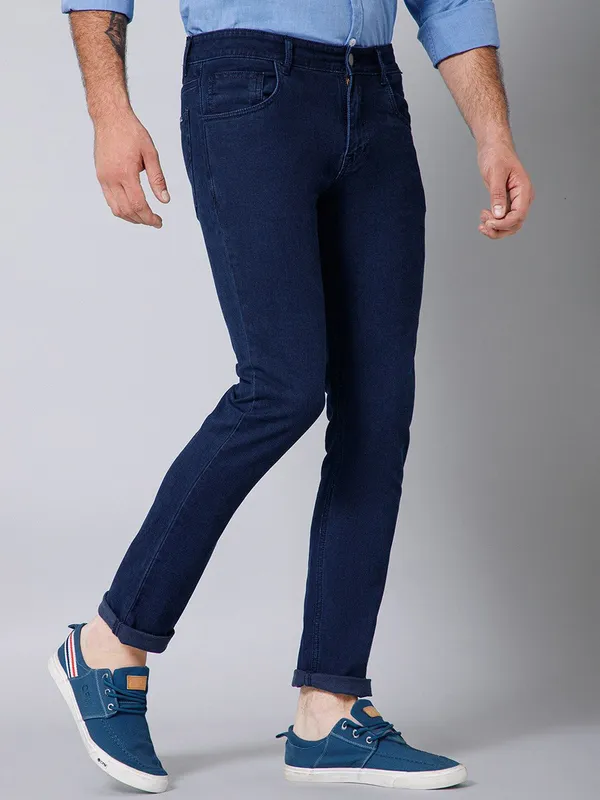 Dark_Blue_Cotton_Blend_Slim_Mid_Rise_Jeans_For_Men