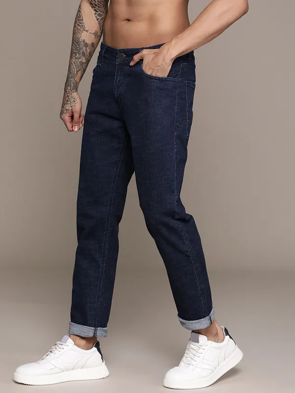 Blue_Cotton_Blend_Slim_Mid_Rise_Jeans_For_Men