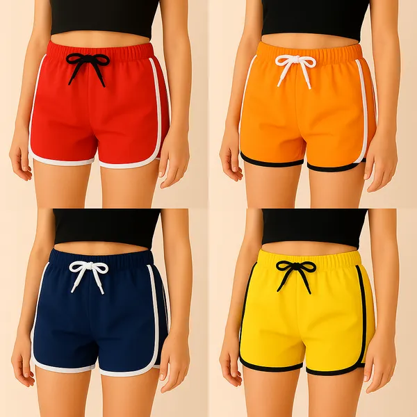 Pack_of_4_Girls_Sports_Shorts_|_Cotton_Summer_Activewear_|_Running,_Gym_&_Play