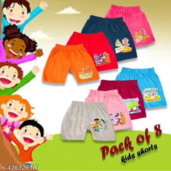 Pack_Of_8_Multicolor_Cotton_Casual__Half_Pants_&_Shorts_For_Kids_