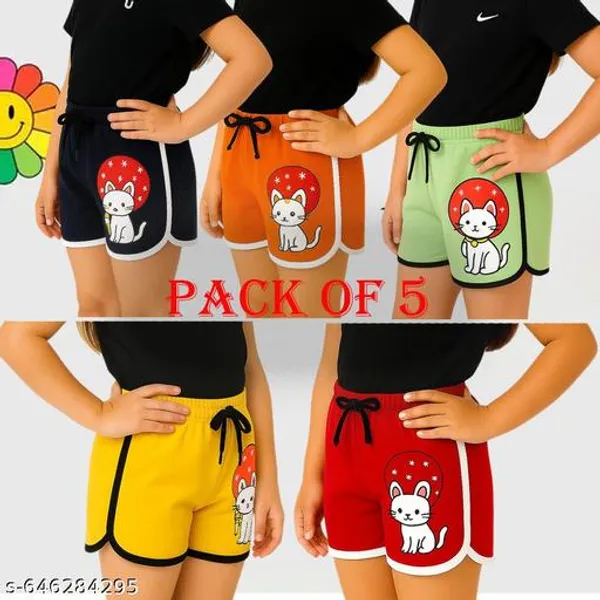 Pack_of_5_Girls_Cotton_Shorts_|_Kids_Printed_Summer_Shorts_|_Soft_Elastic_Waist_Casual_&_Play_Wear